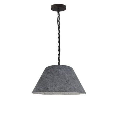 Dainolite 1Lt Brynn Small Pendant, Gry Felt Shade, Black BRY-S-BK-500